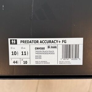 Adidas Predator Accuracy+ FG in Black and White